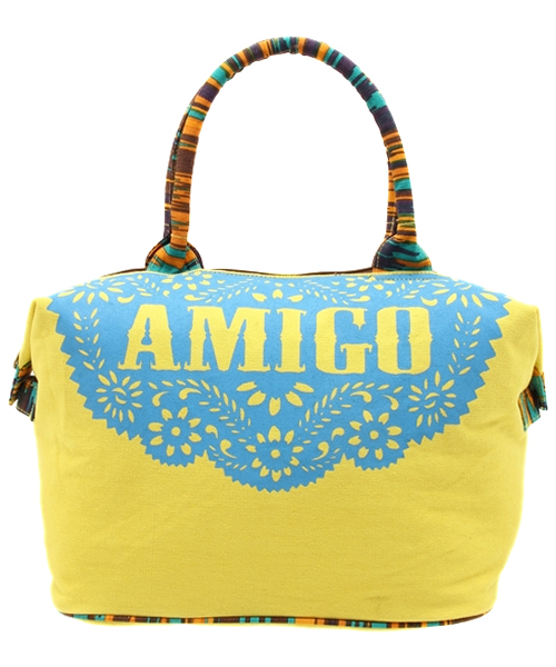 チャイハネ（チャイハネ）の「【チャイハネ】パペルピカド★BIGトートバッグ（トートバッグ・レディース・ピンク/ホワイト/オレンジ/イエロー/ブルー/レッド/ターコイズブルー・FREE）」の4枚目の写真