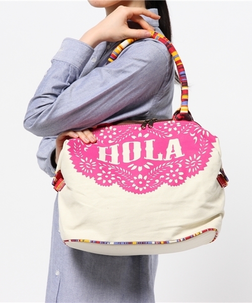 チャイハネ（チャイハネ）の「【チャイハネ】パペルピカド★BIGトートバッグ（トートバッグ・レディース・ピンク/ホワイト/オレンジ/イエロー/ブルー/レッド/ターコイズブルー・FREE）」の11枚目の写真