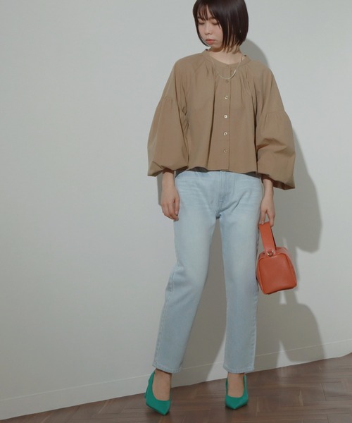 AULI（アウリィ）の「【低身長向けサイズ】スリムストレートデニムパンツ（デニムパンツ・レディース・ライトブルー/インディゴブルー/ブルー・S/XS/XXS）」の5枚目の写真