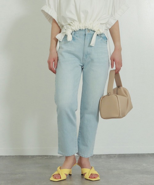 AULI（アウリィ）の「【低身長向けサイズ】スリムストレートデニムパンツ（デニムパンツ・レディース・ライトブルー/インディゴブルー/ブルー・S/XS/XXS）」の8枚目の写真