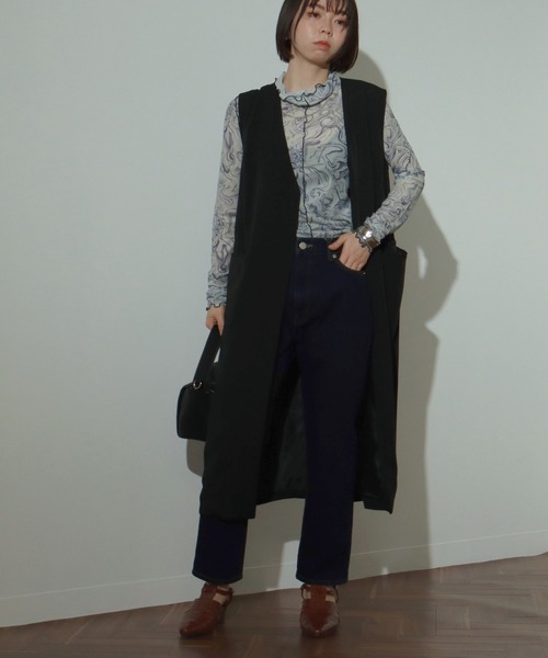 AULI（アウリィ）の「【低身長向けサイズ】スリムストレートデニムパンツ（デニムパンツ・レディース・ライトブルー/インディゴブルー/ブルー・S/XS/XXS）」の12枚目の写真