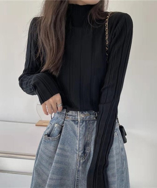 leune(ルネ)の「【leune】ハイネックカットソー(Tシャツ/カットソー・レディース・ブラック/ベージュ/グレー/ピンク/イエロー・FREE)」の12枚目の写真
