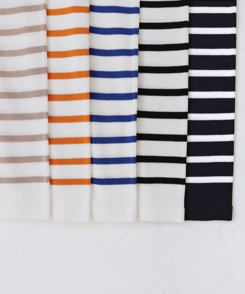 andme（アンドミー）の「ボートネックパネルボーダーニットトップス（ニット/セーター・レディース・ホワイト×ブラック/ブラウン系その他/ホワイト×ブルー/オレンジ系その他/ベージュ系その他/ネイビー×ホワイト・M）」の21枚目の写真
