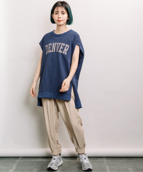 refinedworks（リファインドワークス）の「カレッジロゴフレンチTN（スウェット・レディース・オフホワイト/ブルー/チャコールグレー・FREE）」の17枚目の写真