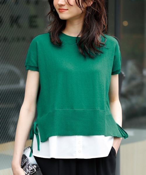 シャツレイヤード風リボン使いニットプルオーバー ニット セーター Ranan ラナン のファッション通販 Zozotown