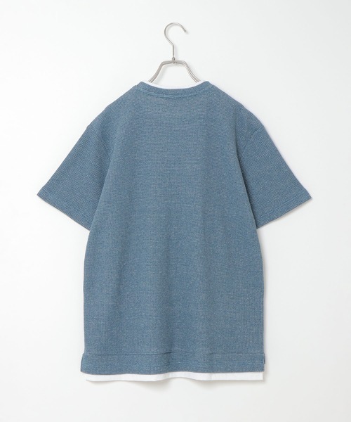 ikka（イッカ）の「ワッフルフェイクＴ（Tシャツ/カットソー・メンズ・ネイビー/グレー/ブルー/オリーブ・S/M/L/XL）」の5枚目の写真