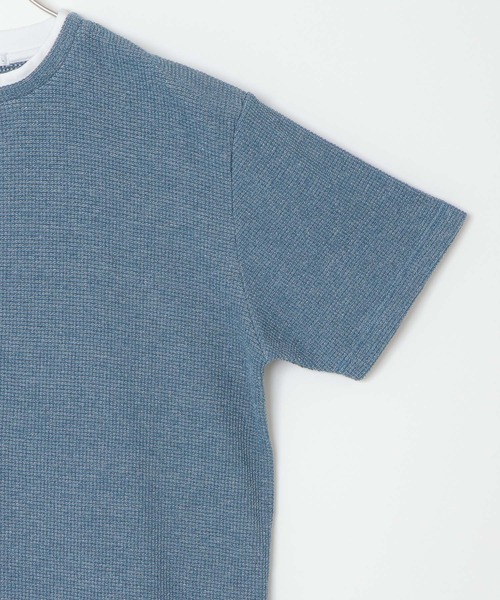 ikka（イッカ）の「ワッフルフェイクＴ（Tシャツ/カットソー・メンズ・ネイビー/グレー/ブルー/オリーブ・S/M/L/XL）」の6枚目の写真