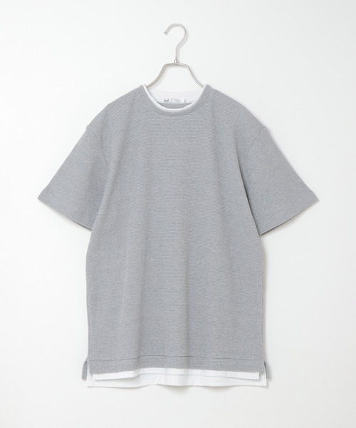 ikka（イッカ）の「ワッフルフェイクＴ（Tシャツ/カットソー・メンズ・ネイビー/グレー/ブルー/オリーブ・S/M/L/XL）」の13枚目の写真