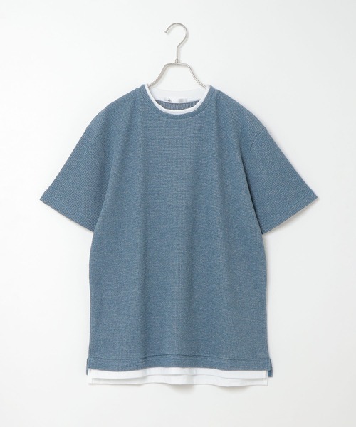 ikka（イッカ）の「ワッフルフェイクＴ（Tシャツ/カットソー・メンズ・ネイビー/グレー/ブルー/オリーブ・S/M/L/XL）」の10枚目の写真