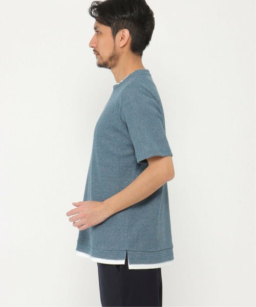 ikka（イッカ）の「ワッフルフェイクＴ（Tシャツ/カットソー・メンズ・ネイビー/グレー/ブルー/オリーブ・S/M/L/XL）」の20枚目の写真