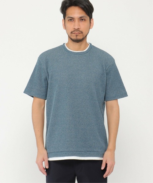 ikka（イッカ）の「ワッフルフェイクＴ（Tシャツ/カットソー・メンズ・ネイビー/グレー/ブルー/オリーブ・S/M/L/XL）」の18枚目の写真