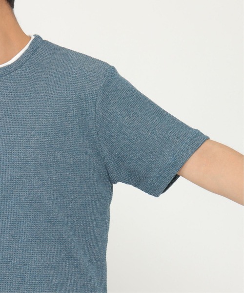 ikka（イッカ）の「ワッフルフェイクＴ（Tシャツ/カットソー・メンズ・ネイビー/グレー/ブルー/オリーブ・S/M/L/XL）」の17枚目の写真