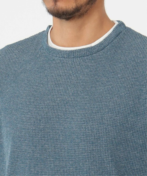 ikka（イッカ）の「ワッフルフェイクＴ（Tシャツ/カットソー・メンズ・ネイビー/グレー/ブルー/オリーブ・S/M/L/XL）」の15枚目の写真