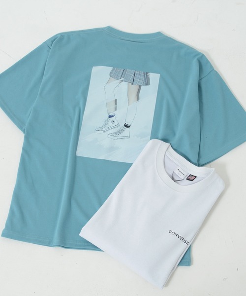 Converse ルーズシルエット 裏メッシュバックイラストプリントクルーネック半袖tシャツ Zdravodaste Org