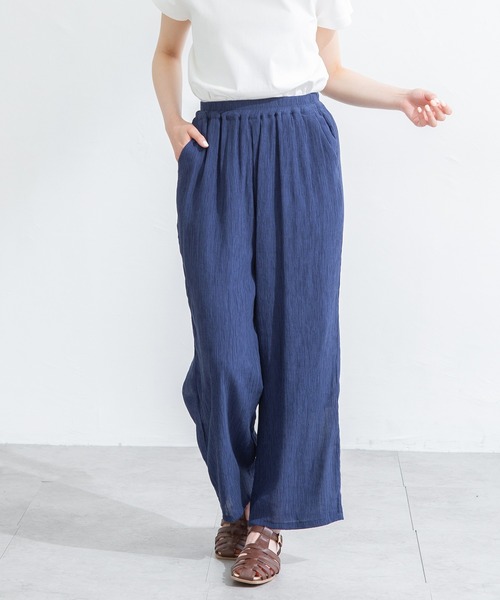 シャイニープレーンソリッド イージーストレートパンツ　ブラック for/c（フォーシー）の「[低身長向けサイズ有]速乾イージー