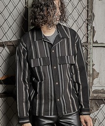 ドビーストライプシャツブルゾン