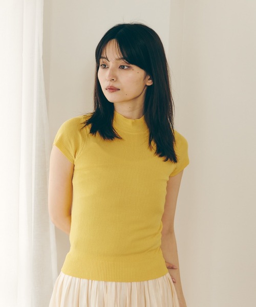 Lamoa(ラモア)の「Lamoa/ベーシック ハーフスリーブ ニット トップス(ニット/セーター・レディース・ホワイト/ブラック/ブラウン/アイボリー/グリーン/ダークグリーン/イエロー/レッド/ワインレッド/ブルー・FREE)」の17枚目の写真