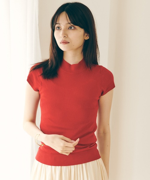 Lamoa(ラモア)の「Lamoa/ベーシック ハーフスリーブ ニット トップス(ニット/セーター・レディース・ホワイト/ブラック/ブラウン/アイボリー/グリーン/ダークグリーン/イエロー/レッド/ワインレッド/ブルー・FREE)」の20枚目の写真