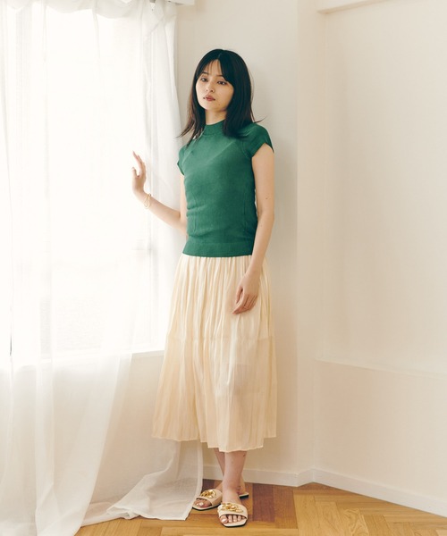 Lamoa(ラモア)の「Lamoa/ベーシック ハーフスリーブ ニット トップス(ニット/セーター・レディース・ホワイト/ブラック/ブラウン/アイボリー/グリーン/ダークグリーン/イエロー/レッド/ワインレッド/ブルー・FREE)」の22枚目の写真