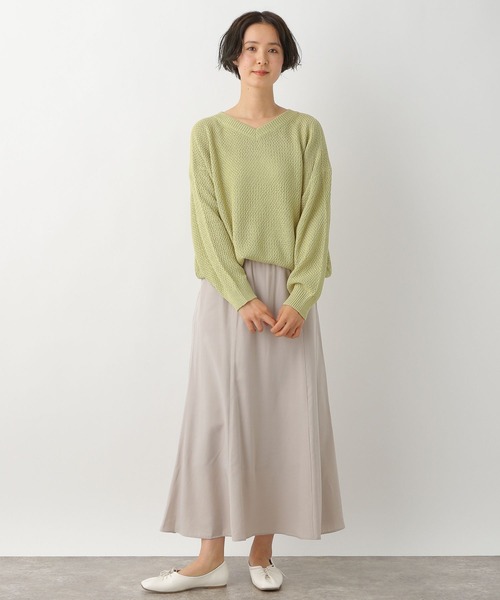 LEPSIM（レプシィム）の「5ゲージカノコアミプルオーバー　270024（ニット/セーター・レディース・オフホワイト/イエロー/モカ・FREE）」の5枚目の写真