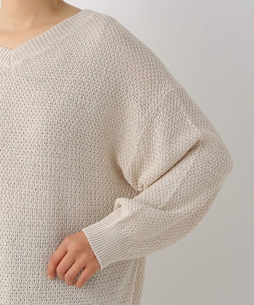 LEPSIM（レプシィム）の「5ゲージカノコアミプルオーバー　270024（ニット/セーター・レディース・オフホワイト/イエロー/モカ・FREE）」の10枚目の写真