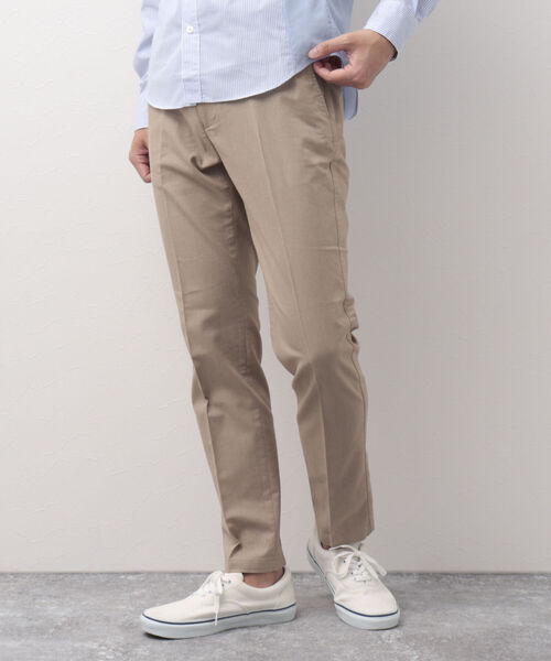 NOLLEY'S goodman（ノーリーズグッドマン）の「綿麻COOLMAX OX スリムフィット パンツ(オンオフ兼用着回しパンツ）（その他パンツ・メンズ・グレー/オレンジ/ベージュ/サックスブルー/ネイビー・LARGE/MEDIUM/SMALL/X-LARGE）」の3枚目の写真