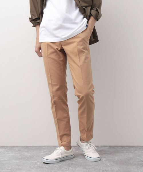 NOLLEY'S goodman（ノーリーズグッドマン）の「綿麻COOLMAX OX スリムフィット パンツ(オンオフ兼用着回しパンツ）（その他パンツ・メンズ・グレー/オレンジ/ベージュ/サックスブルー/ネイビー・LARGE/MEDIUM/SMALL/X-LARGE）」の6枚目の写真