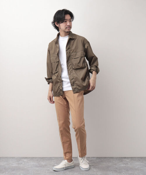 NOLLEY'S goodman（ノーリーズグッドマン）の「綿麻COOLMAX OX スリムフィット パンツ(オンオフ兼用着回しパンツ）（その他パンツ・メンズ・グレー/オレンジ/ベージュ/サックスブルー/ネイビー・LARGE/MEDIUM/SMALL/X-LARGE）」の8枚目の写真