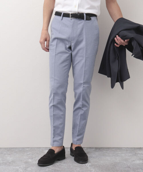 NOLLEY'S goodman（ノーリーズグッドマン）の「綿麻COOLMAX OX スリムフィット パンツ(オンオフ兼用着回しパンツ）（その他パンツ・メンズ・グレー/オレンジ/ベージュ/サックスブルー/ネイビー・LARGE/MEDIUM/SMALL/X-LARGE）」の9枚目の写真