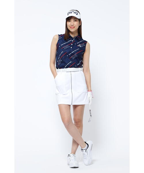 新品 お洒落 大人気 PING PINGドライストレッチカノコ ノースリーブ PING（ピン）の「【PING APPAREL】ドライポリエステル