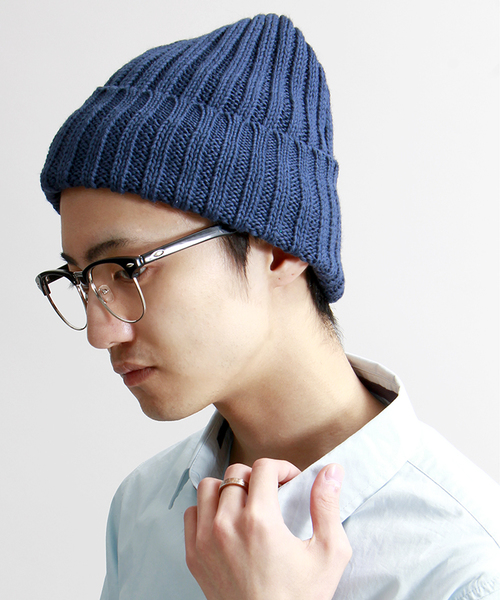 WEGO（ウィゴー）の「WEGO/コットンリネンニットキャップ（ニットキャップ/ビーニー・メンズ・ホワイト/ブラック/ターコイズブルー/ネイビー/マスタード・FREE）」の4枚目の写真