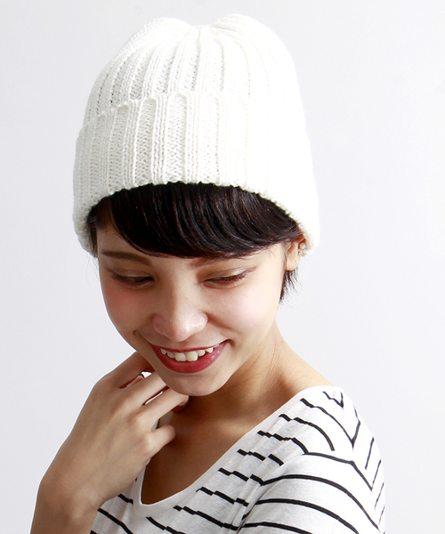 WEGO（ウィゴー）の「WEGO/コットンリネンニットキャップ（ニットキャップ/ビーニー・メンズ・ホワイト/ブラック/ターコイズブルー/ネイビー/マスタード・FREE）」の2枚目の写真