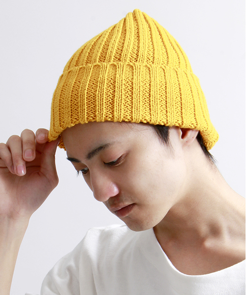 WEGO（ウィゴー）の「WEGO/コットンリネンニットキャップ（ニットキャップ/ビーニー・メンズ・ホワイト/ブラック/ターコイズブルー/ネイビー/マスタード・FREE）」の5枚目の写真