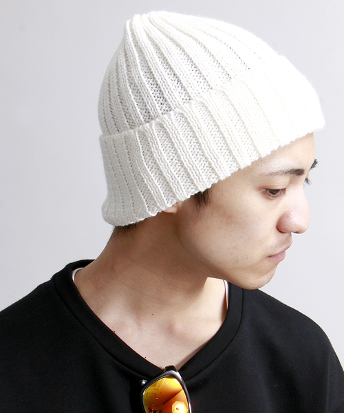 WEGO（ウィゴー）の「WEGO/コットンリネンニットキャップ（ニットキャップ/ビーニー・メンズ・ホワイト/ブラック/ターコイズブルー/ネイビー/マスタード・FREE）」の6枚目の写真