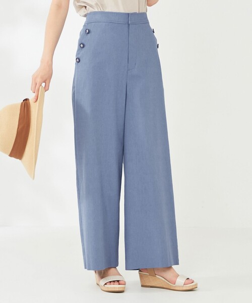 ANY SIS(エニィスィス)の「【洗える】シャンブレーマリン パンツ(その他パンツ・レディース・ネイビー系/ダルブルー系・1/2/3)」の2枚目の写真