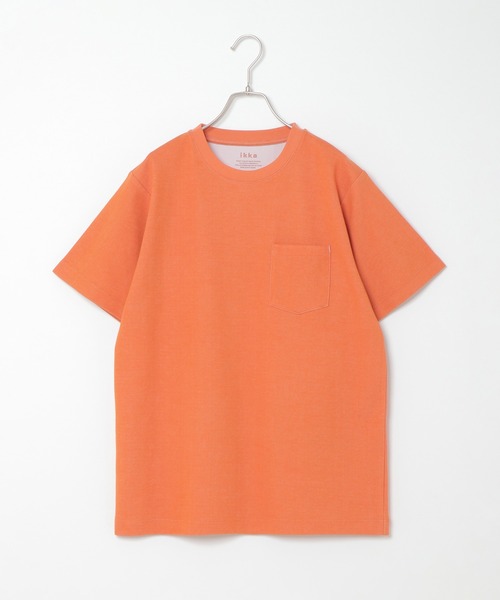 ikka(イッカ)の「ライトダンボールダブルフェイスTシャツ(Tシャツ/カットソー・メンズ・ホワイト/オレンジ/ネイビー/ブラック/グリーン/ベージュ・L/XL/M/S)」の1枚目の写真