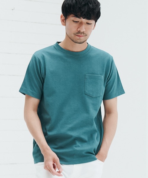 ikka(イッカ)の「ライトダンボールダブルフェイスTシャツ(Tシャツ/カットソー・メンズ・ホワイト/オレンジ/ネイビー/ブラック/グリーン/ベージュ・L/XL/M/S)」の5枚目の写真