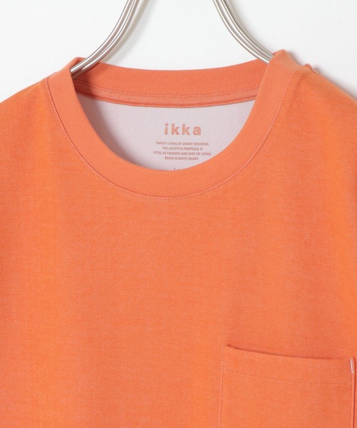 ikka(イッカ)の「ライトダンボールダブルフェイスTシャツ(Tシャツ/カットソー・メンズ・ホワイト/オレンジ/ネイビー/ブラック/グリーン/ベージュ・L/XL/M/S)」の10枚目の写真