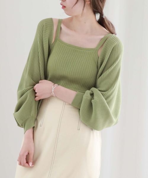 archives（アルシーヴ）の「２ＷＡＹショートドルマンボレロ（カーディガン/ボレロ・レディース・グリーン/オレンジ/オフホワイト/ブラック・MEDIUM）」の4枚目の写真