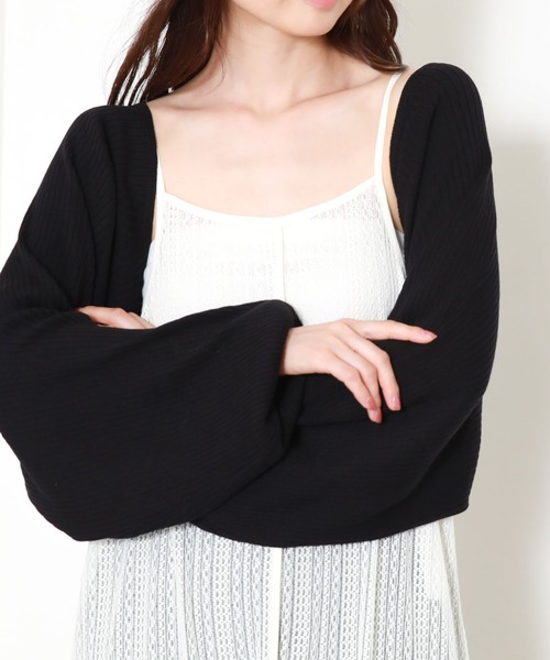 archives（アルシーヴ）の「２ＷＡＹショートドルマンボレロ（カーディガン/ボレロ・レディース・グリーン/オレンジ/オフホワイト/ブラック・MEDIUM）」の3枚目の写真