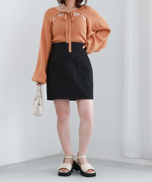 archives（アルシーヴ）の「２ＷＡＹショートドルマンボレロ（カーディガン/ボレロ・レディース・グリーン/オレンジ/オフホワイト/ブラック・MEDIUM）」の20枚目の写真