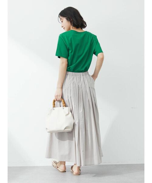 Green　Parks（グリーンパークス）の「汗染み防止 VネックTシャツ（Tシャツ/カットソー・レディース・ダークネイビー/ライトグレー/グリーン/ブルー/オフホワイト/ピンク・S/M）」の9枚目の写真