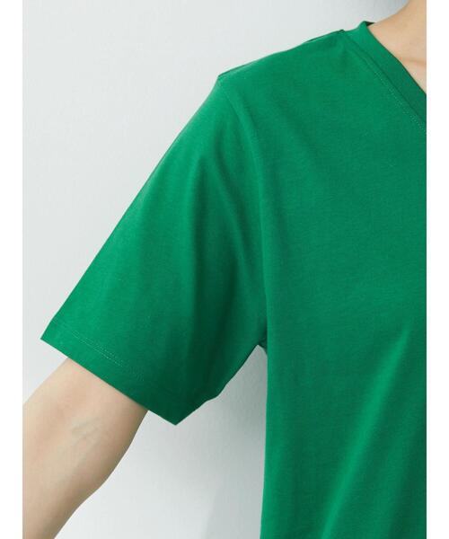 Green　Parks（グリーンパークス）の「汗染み防止 VネックTシャツ（Tシャツ/カットソー・レディース・ダークネイビー/ライトグレー/グリーン/ブルー/オフホワイト/ピンク・S/M）」の16枚目の写真