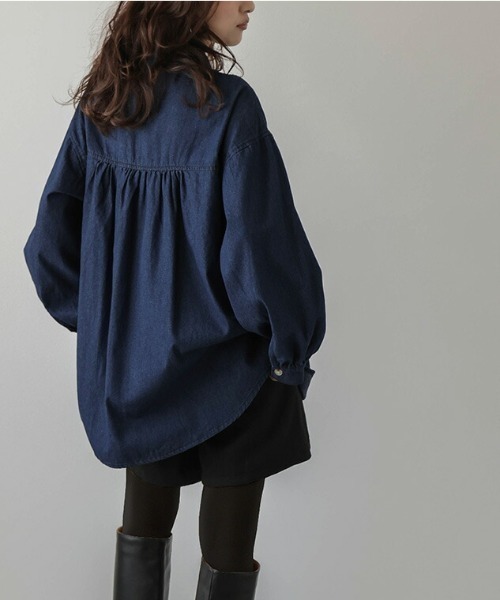 La-gemme(ラジェム)の「レースアップブラウス(シャツ/ブラウス・レディース・ライトブルー/ブラック系その他/ダークブルー・フリー)」の19枚目の写真