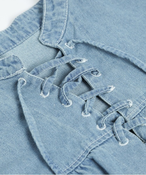 La-gemme(ラジェム)の「レースアップブラウス(シャツ/ブラウス・レディース・ライトブルー/ブラック系その他/ダークブルー・フリー)」の21枚目の写真