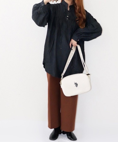 La-gemme(ラジェム)の「レースアップブラウス(シャツ/ブラウス・レディース・ライトブルー/ブラック系その他/ダークブルー・フリー)」の13枚目の写真