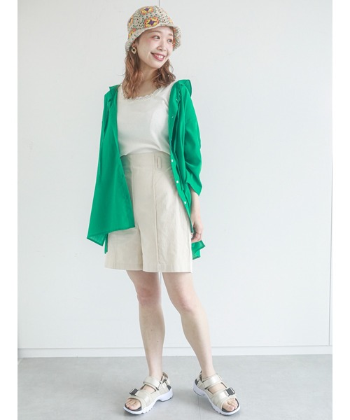 ehka sopo（エヘカソポ）の「ハイウエストショートパンツ（その他パンツ・レディース・ベージュ/キナリ/グリーン・ﾌﾘ-）」の10枚目の写真