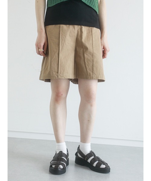 ehka sopo（エヘカソポ）の「ハイウエストショートパンツ（その他パンツ・レディース・ベージュ/キナリ/グリーン・ﾌﾘ-）」の8枚目の写真