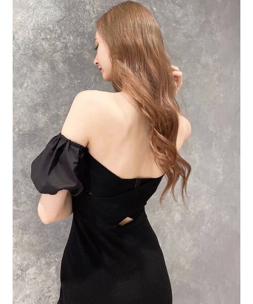 GYDA（ジェイダ）の「バッククロス オフショルニットワンピース（ワンピース・レディース・ブラック/ベージュ・FREE）」の15枚目の写真