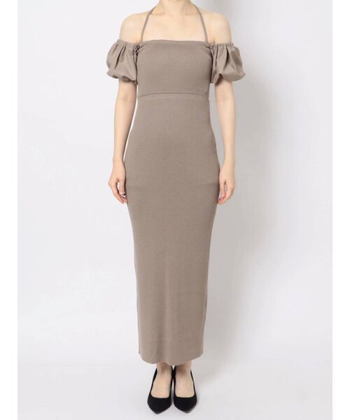 GYDA（ジェイダ）の「バッククロス オフショルニットワンピース（ワンピース・レディース・ブラック/ベージュ・FREE）」の17枚目の写真